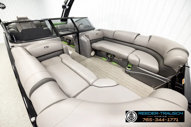 Slide: The Image of Luxurious 2021 Avalon EXCALIBUR boat interior with plush seating and modern design. - 9