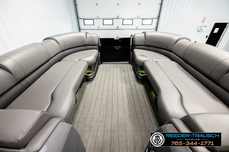 Slide: The Image of Luxurious interior of 2021 Avalon EXCALIBUR boat with plush seating and modern design. - 18