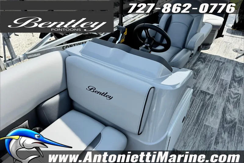 Slide: The Image of 2027 Bentley Pontoons Bolt 223 interior with sleek seating and modern design. - 9