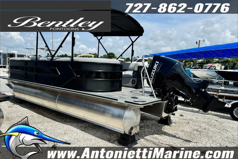 Slide: The Image of 2027 Bentley Pontoons Bolt 223 with Suzuki engine at Antonietti Marine dealership. - 4