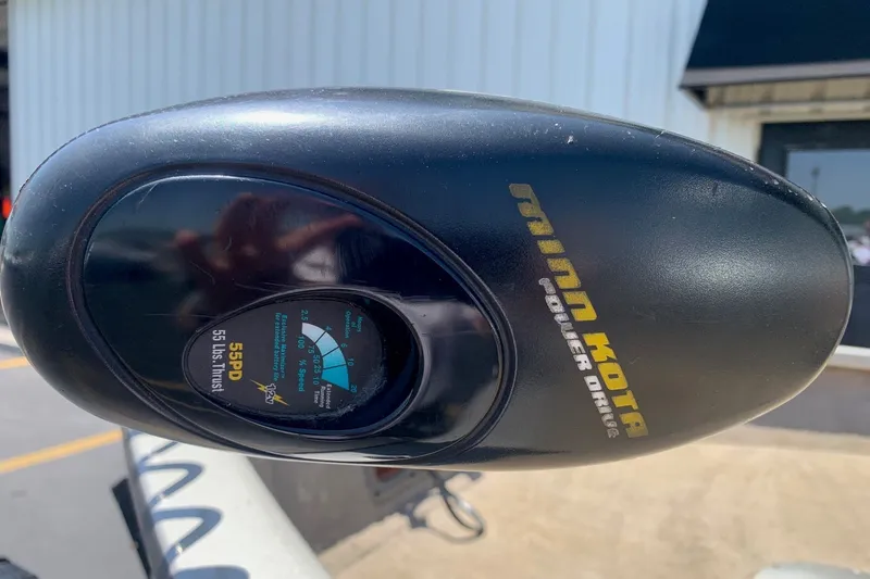 Slide: The Image of Minn Kota Power Drive motor on 2005 Tracker Targa 17 WT boat, 55 lbs thrust. - 7