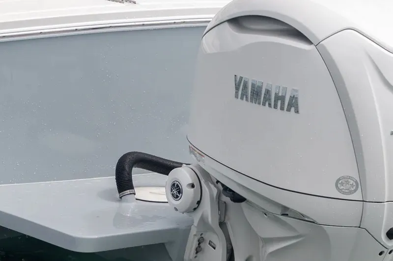 Slide: The Image of 2027 Regulator 28 Forward Seating boat with Yamaha outboard motor. - 5