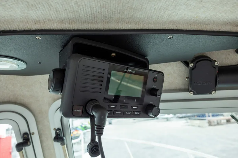 Slide: The Image of Garmin marine radio installed in a 2022 Parker 2600 Center Console boat. - 6