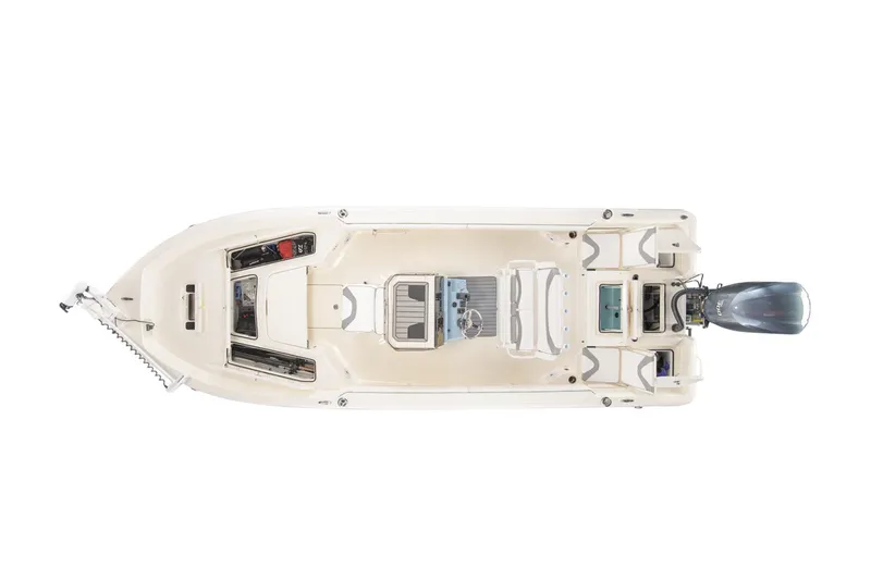 Slide: The Image of Manufacturer Provided Image: Top view of a 2021 Skeeter SX 2550 Fish boat with outboard motor. - 46