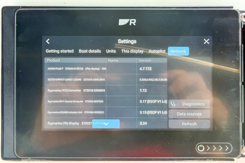 Slide: The Image of Boat navigation system display showing network settings on a 2024 Beneteau Oceanis 34.1. - 37