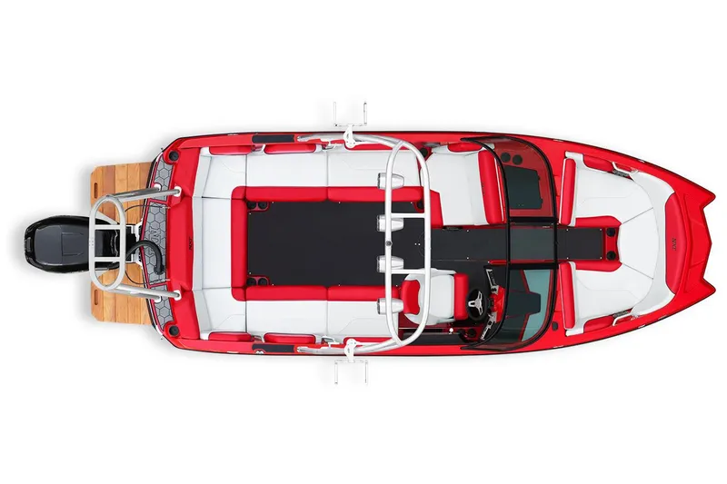 Slide: The Image of Manufacturer Provided Image: 2017 MasterCraft NXT20 Global Edition boat, top view, red and white interior. - 15