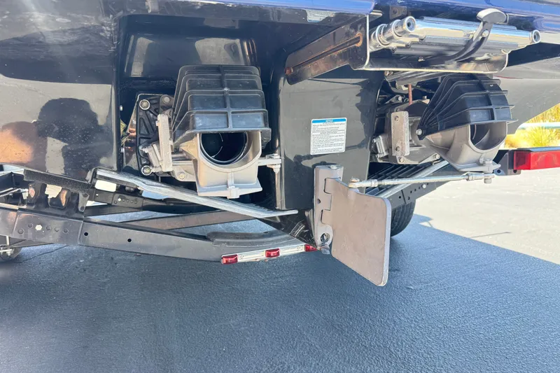 Slide: The Image of Rear view of a 2017 Yamaha Boats 212 Limited jet propulsion system. - 9