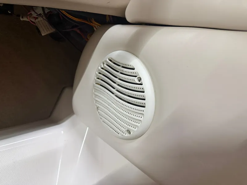 Slide: The Image of A white speaker is integrated into the interior paneling of a boat. - 37