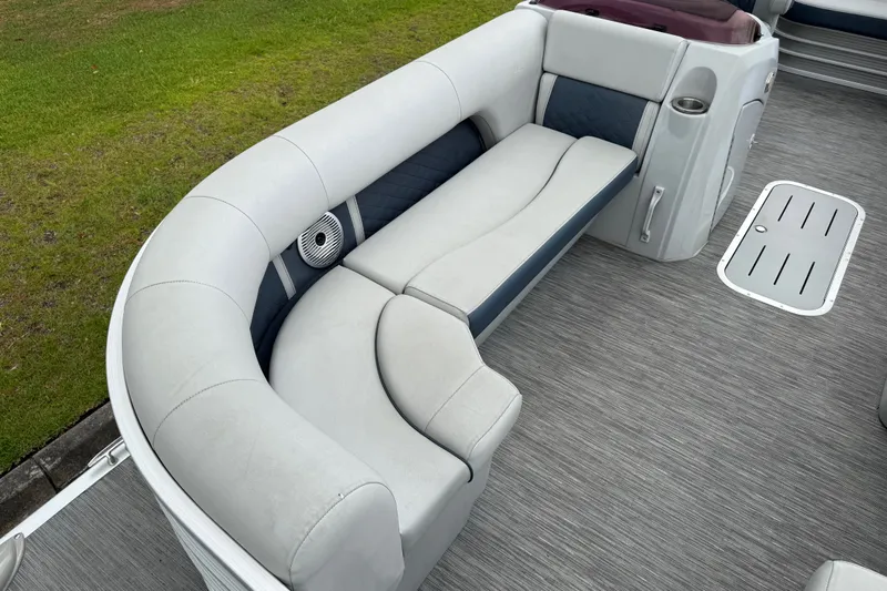 Slide: The Image of 2022 Bennington LX 22 Swingback boat interior with plush seating and modern design. - 14