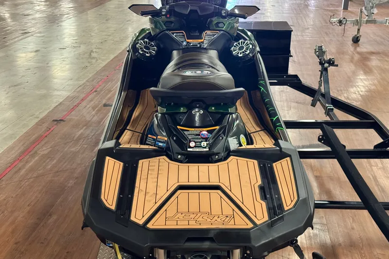 Slide: The Image of 2025 Kawasaki JET SKI ULTRA 160 LX on trailer, showcasing sleek design and features. - 5