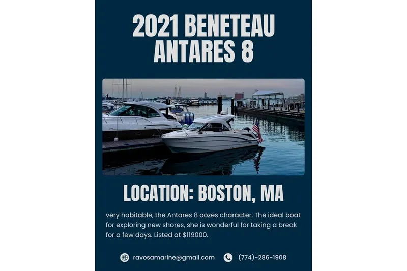 The Image of 2021 Beneteau Antares 8 boat docked in Boston, MA, available for $119,000. - 0