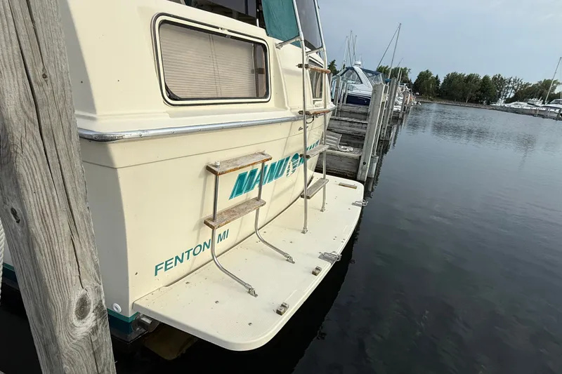 Slide: The Image of 1987 Chris-Craft 362 Catalina docked in Fenton, MI marina. - 4