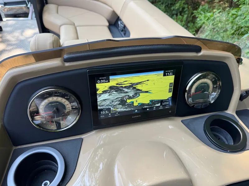 Slide: The Image of The image shows the dashboard of a 2027 Evotti 521QL with a modern navigation system. - 15
