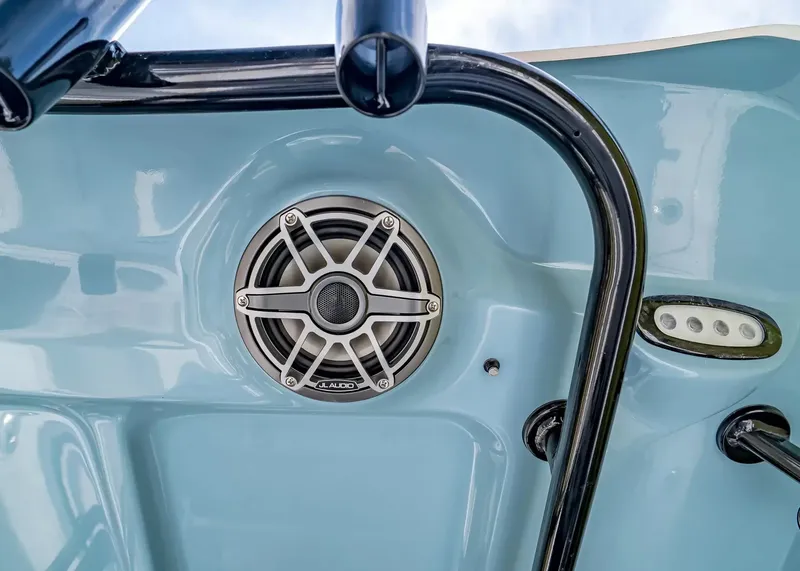 Slide: The Image of Close-up of a speaker on a Sea Hunt Gamefish 27 Coffin Box boat. - 15