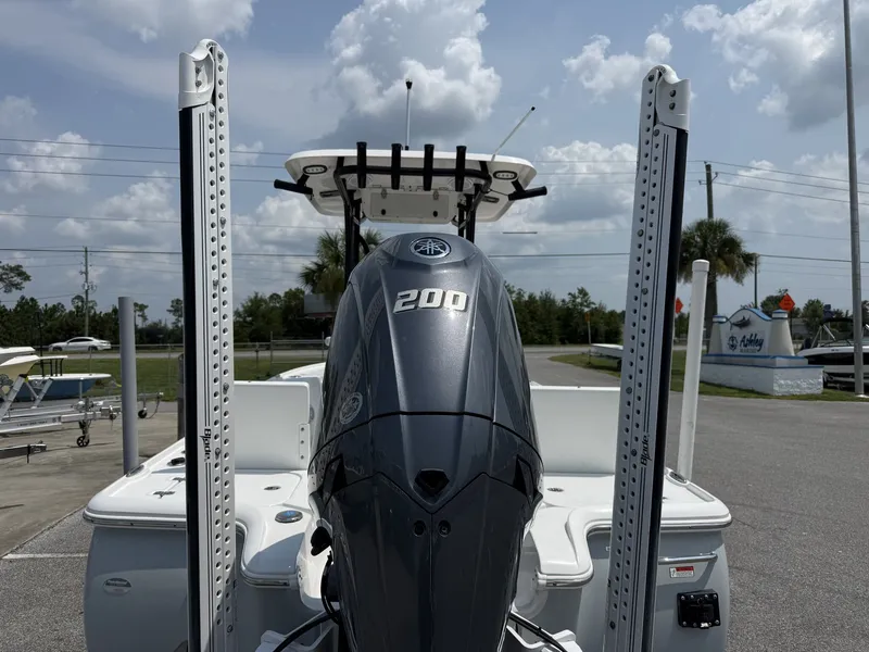 Slide: The Image of A 2024 Sea Hunt BX Series 22-LOADED OUT boat with a 200 HP outboard motor. - 3