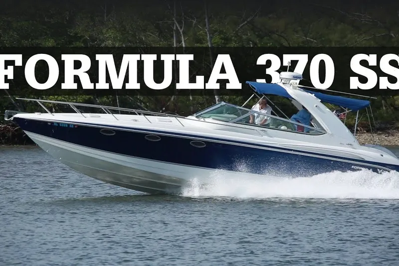 The Image of 2006 Formula 370 Super Sport boat cruising on water with passengers. - 0