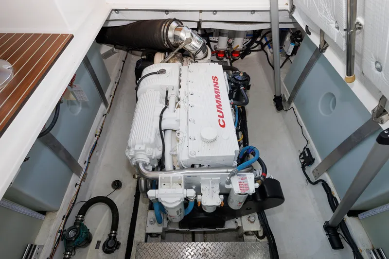 Slide: The Image of Engine room of 2020 Back Cove 41 boat featuring Cummins engine. - 35