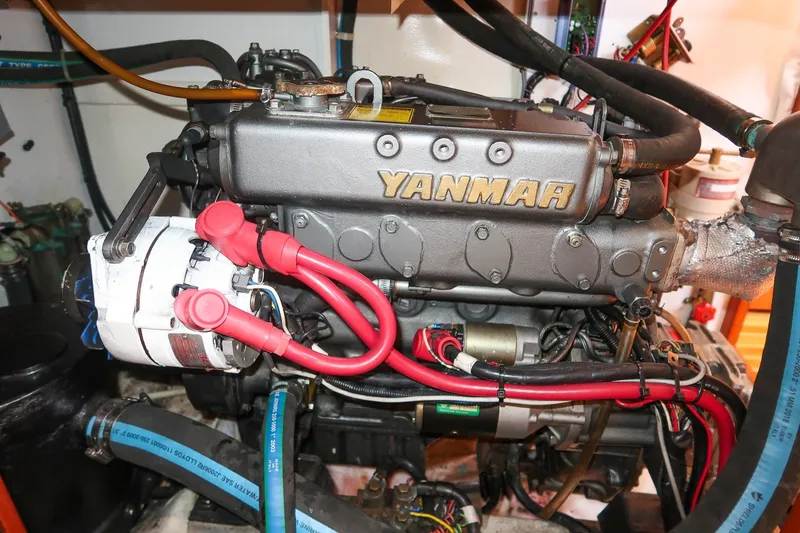 Slide: The Image of Yanmar engine in a 1995 Hinckley Sou'wester 42 MKII sailboat, detailed view. - 67
