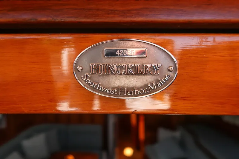 Slide: The Image of Plaque on 1995 Hinckley Sou'wester 42 MKII, Southwest Harbor, Maine. - 62