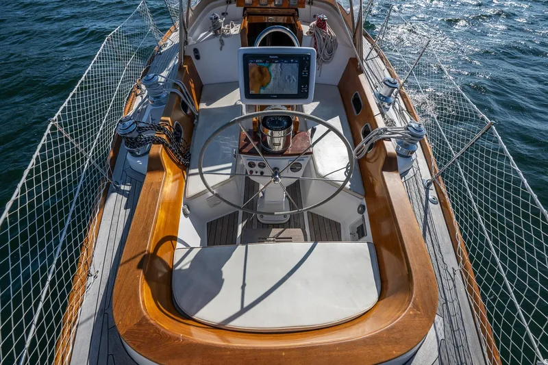 Slide: The Image of Cockpit of 1995 Hinckley Sou'wester 42 MKII sailboat with navigation equipment. - 41