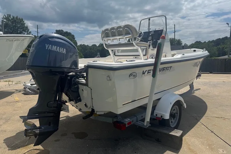 Slide: The Image of 2027 Key West 1720 Center Console boat with Yamaha outboard motor on trailer. - 5