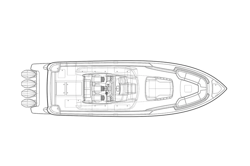 Slide: The Image of Manufacturer Provided Image: Top view blueprint of 2023 Intrepid 427 Nomad FE boat. - 36