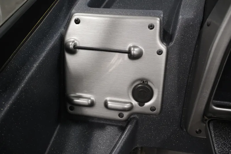 Slide: The Image of Control panel on 2025 Tracker Pro Guide V-175 WT boat, featuring sleek metallic design. - 33