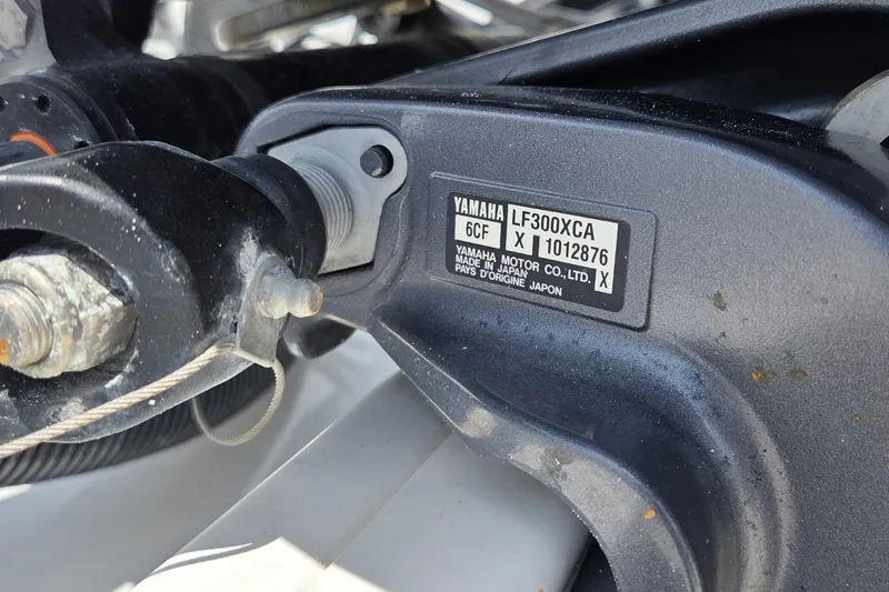 Slide: The Image of Close-up of Yamaha LF300XCA engine part on 2018 Sportsman Open 312 Center Console. - 30