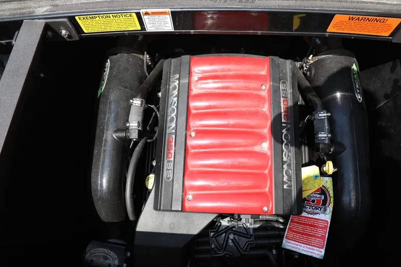 Slide: The Image of Engine of 2014 Malibu Wakesetter 22 MXZ with Monsoon 350 SS. - 9