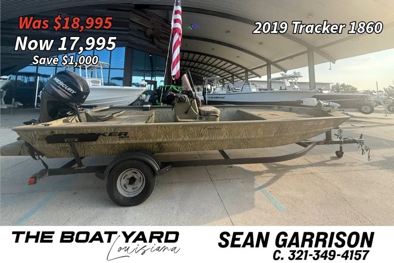 The Image of 2019 Tracker Grizzly 1860 boat for sale, discounted to $17,995 at The Boat Yard. - 0