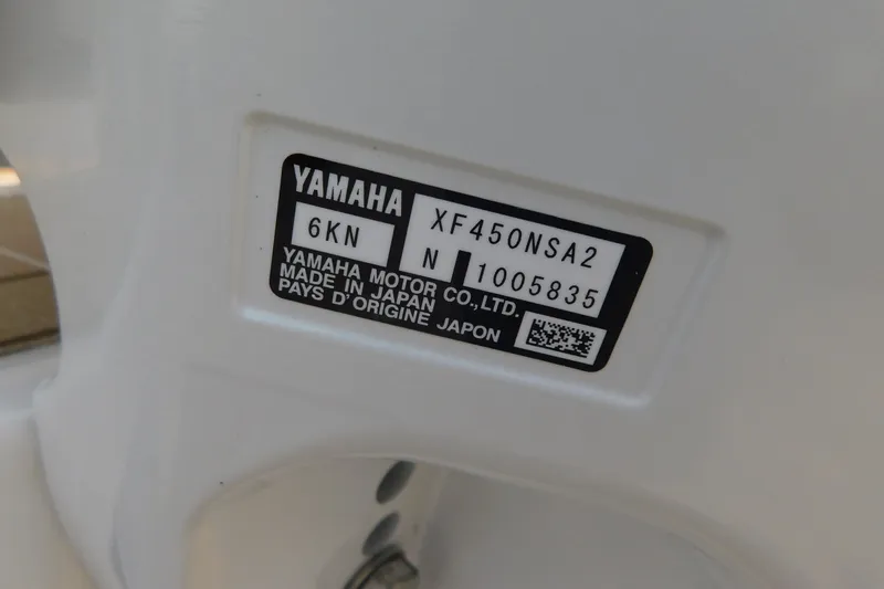 Slide: The Image of Label on Yamaha motor, model XF450NSA2, made in Japan, on Regulator 31, 2026. - 55