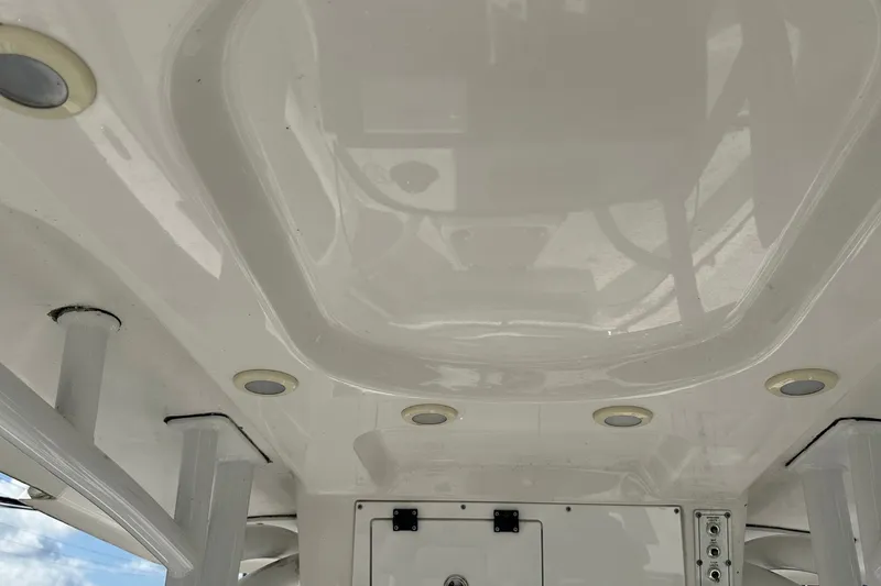 Slide: The Image of Interior view of 2021 Sea Pro 219 Center Console boat ceiling with recessed lights. - 20
