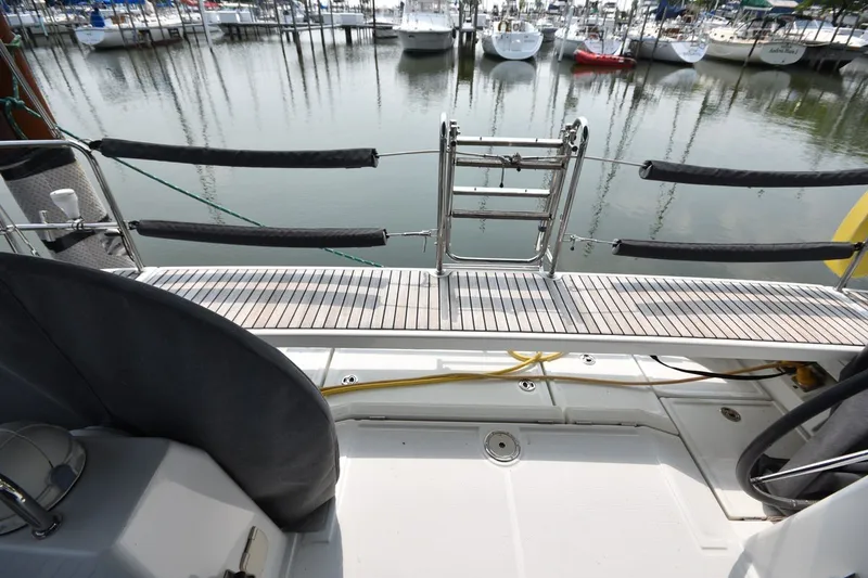 Slide: The Image of Beneteau Oceanis 41.1 yacht stern view at marina, 2012 model. - 15