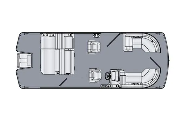 Slide: The Image of Manufacturer Provided Image: Floor plan of 2026 Harris CRUISER 230 SLDH pontoon boat, featuring seating and helm layout. - 1
