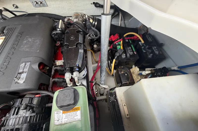Slide: The Image of Engine compartment of a 2005 Chris-Craft Corsair 25 with Volvo Penta components. - 67