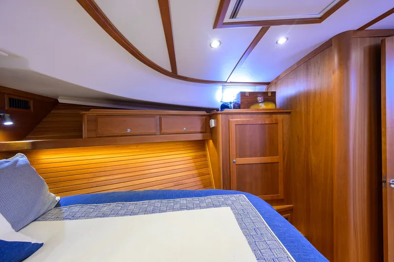 Slide: The Image of Luxurious wooden interior of 2018 Sabre 45 Salon Express yacht cabin. - 13