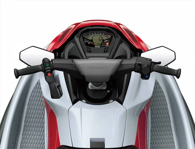 Slide: The Image of The image shows the cockpit of a 2021 Kawasaki JET SKI STX 160 with a modern dashboard. - 5
