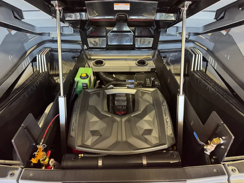 Slide: The Image of The engine compartment of a 2027 Nautique Super Air Nautique G25 Paragon with a PCM engine. - 30