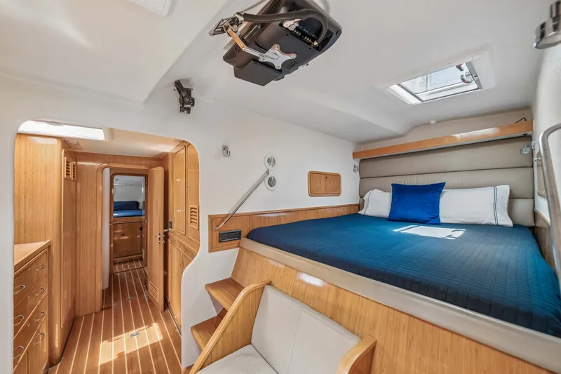 Slide: The Image of Luxurious interior of 2010 St Francis SF 50 yacht with cozy bed and wooden accents. - 94