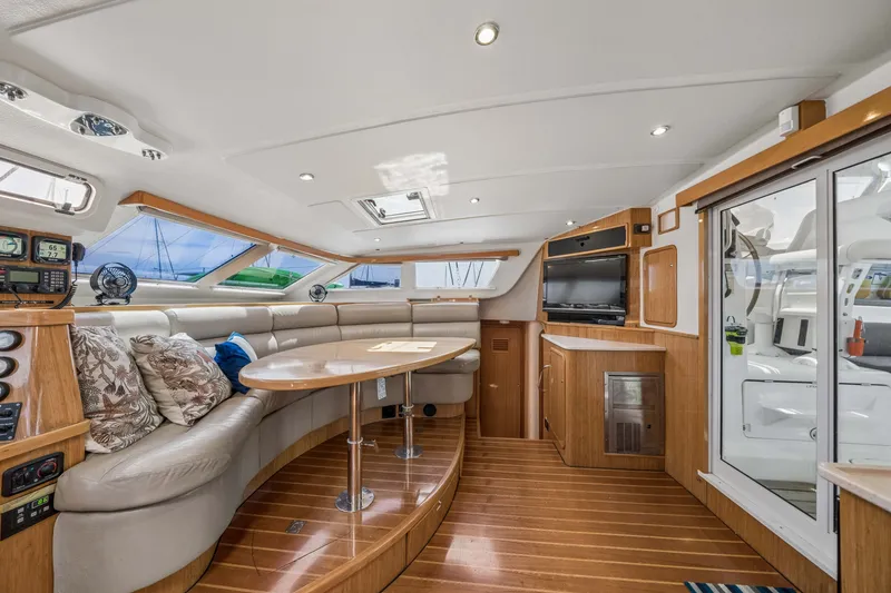 Slide: The Image of Luxurious interior of 2010 St Francis SF 50 yacht with plush seating and modern amenities. - 69