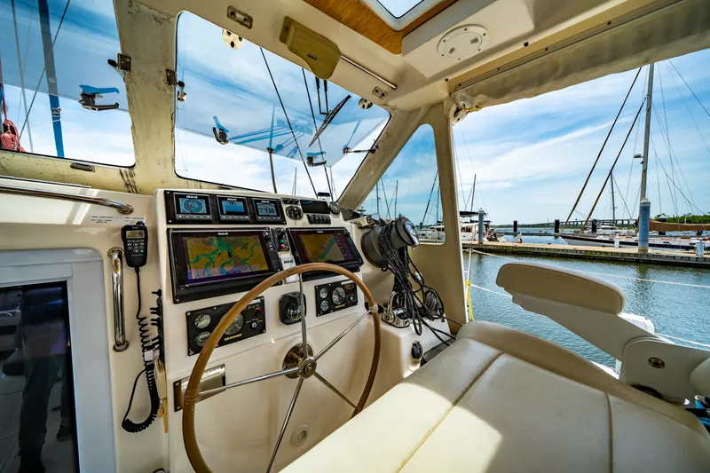 Slide: The Image of Interior view of 2010 St Francis SF 50 yacht cockpit with navigation equipment. - 45