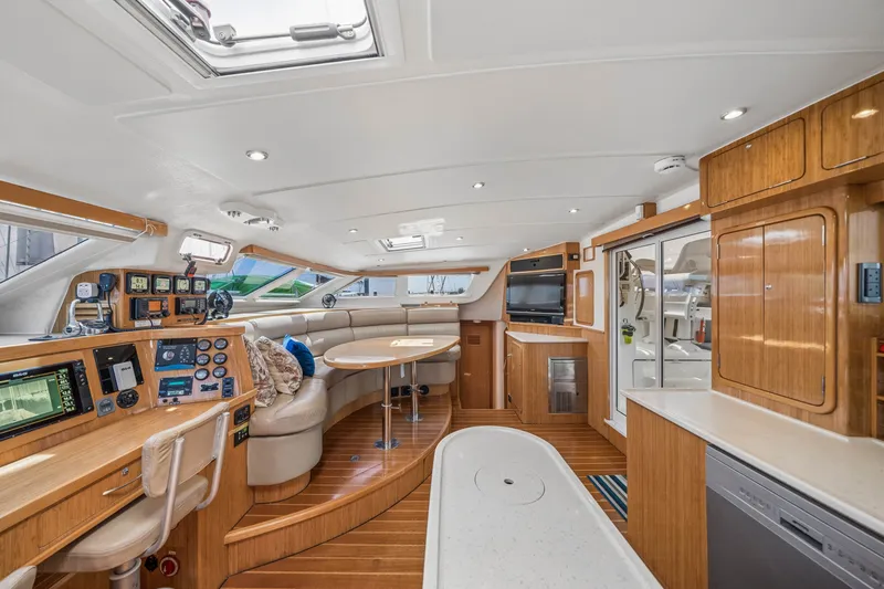Slide: The Image of Luxurious interior of 2010 St Francis SF 50 yacht with modern navigation and seating area. - 84