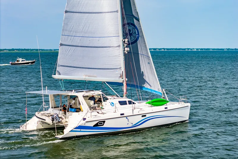 Slide: The Image of Sailing catamaran St Francis SF 50, 2010 model, cruising on open water. - 8