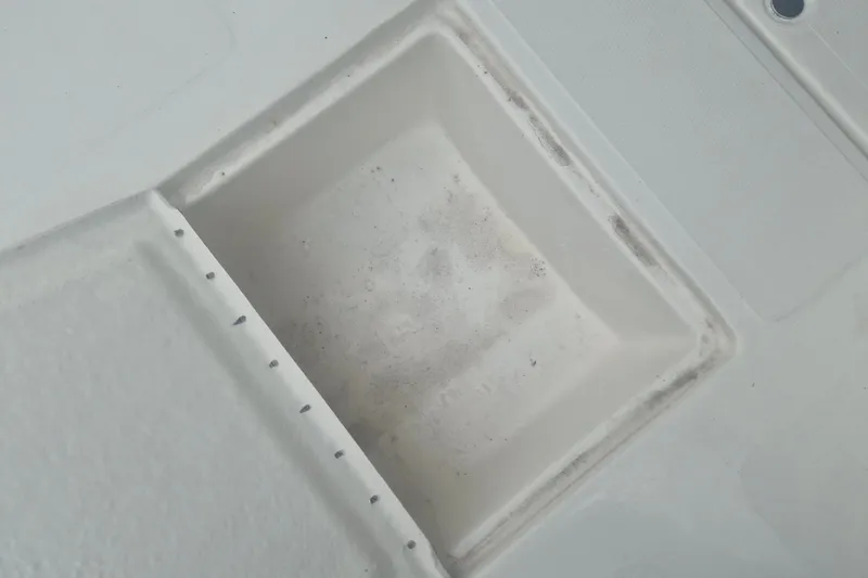 Slide: The Image of Storage compartment of 2027 Arima Sea Ranger 21 Yellowtail Edition boat, showing interior details. - 12