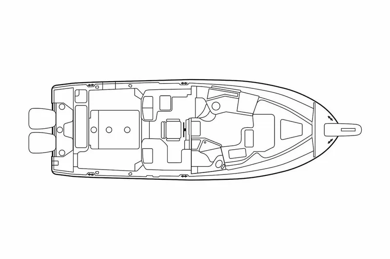 Slide: The Image of Top view schematic of 2023 Grady-White Express 330 boat layout. - 30