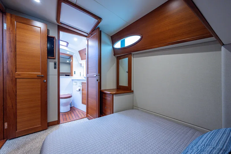 Slide: The Image of Luxurious cabin interior of 2021 Palm Beach Motor Yachts PB55 with ensuite bathroom. - 35