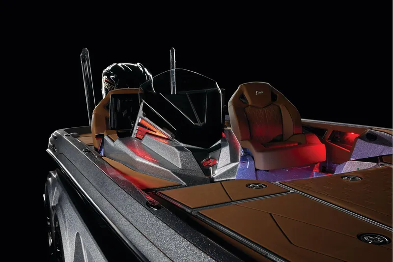 Slide: The Image of Manufacturer Provided Image: 2026 Ranger Z520R Ultra boat with sleek design and illuminated interior. - 28