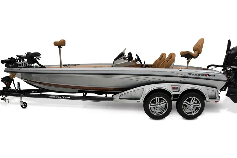 Slide: The Image of Manufacturer Provided Image: 2026 Ranger Z520R Ultra fishing boat with trailer, side view, sleek design. - 4