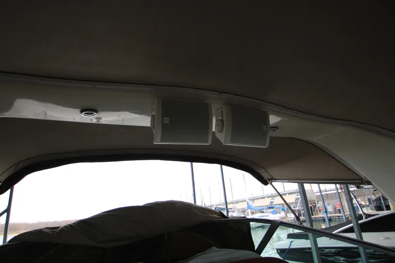 Slide: The Image of Interior view of 2000 Sea Ray 310 Sundancer with mounted speakers. - 32