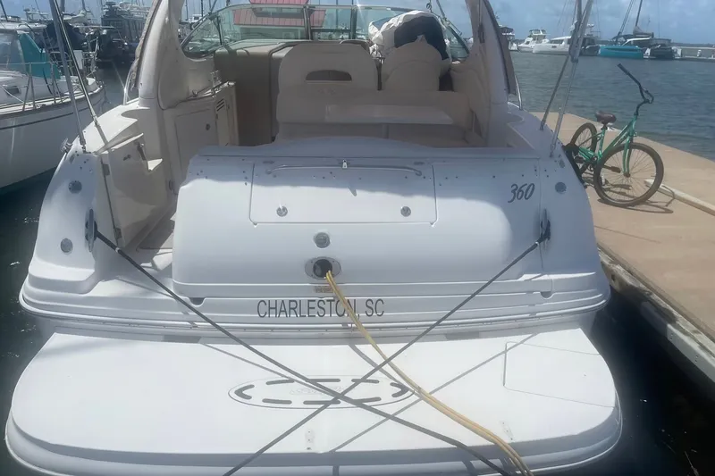 Slide: The Image of 2003 Sea Ray 360 Sundancer docked in Charleston, SC marina. - 6